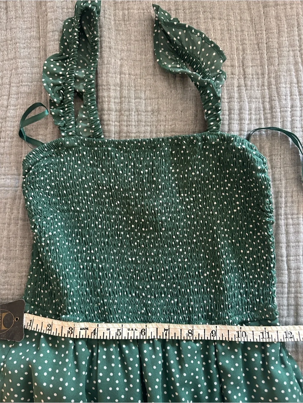 Abercrombie Green Polka Dot Midi Dress